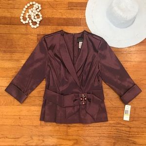 NWT Alex Evenings 3/4 Sleeve Cocktail Blouse Med